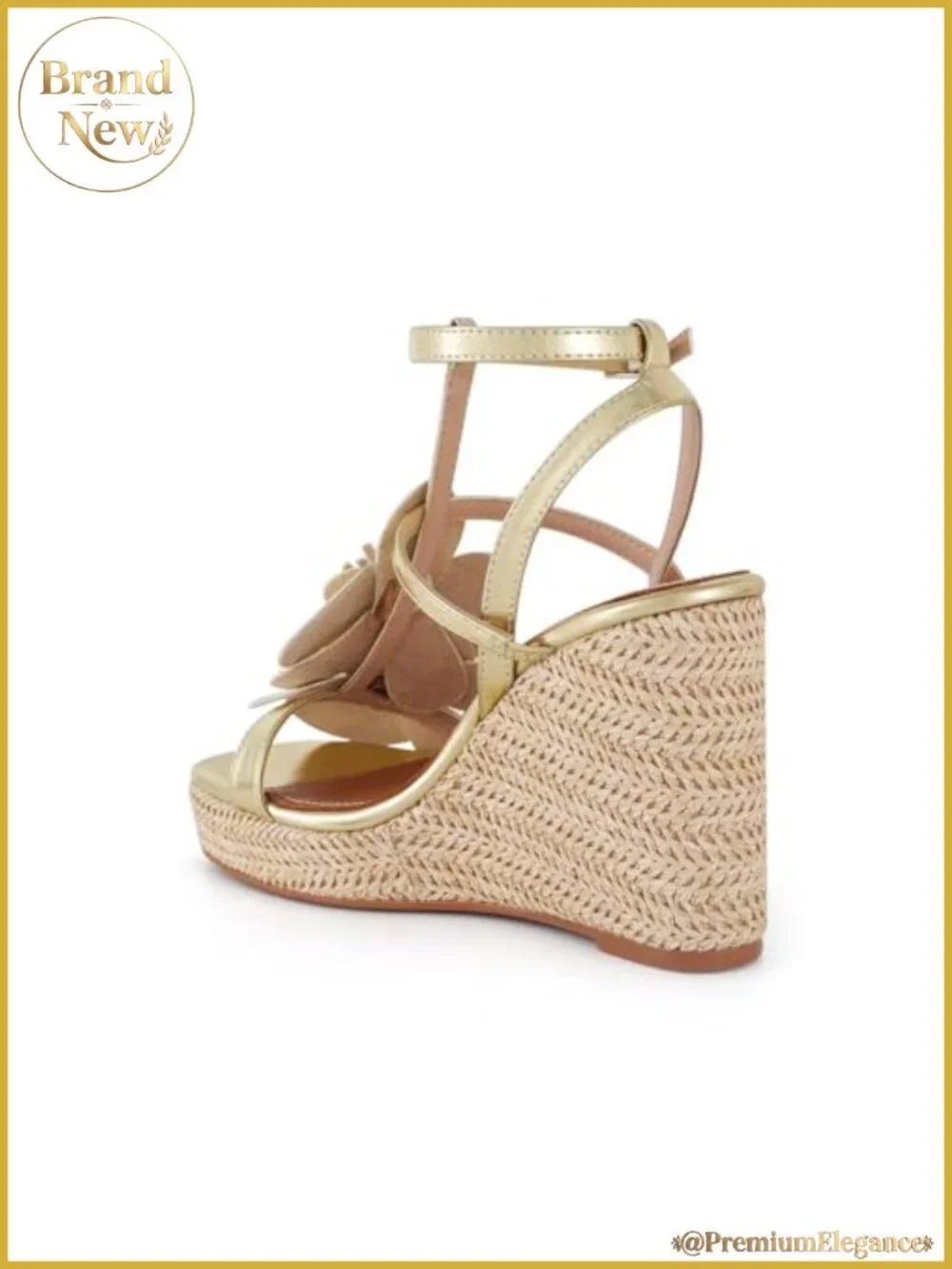 LACIKOSZ Floral Faux Leather Strappy Wedge Platform Sandals Women